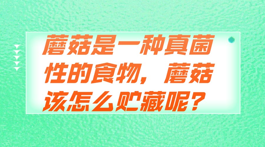 蘑菇是一種真菌性的食物，蘑菇該怎么貯藏呢？